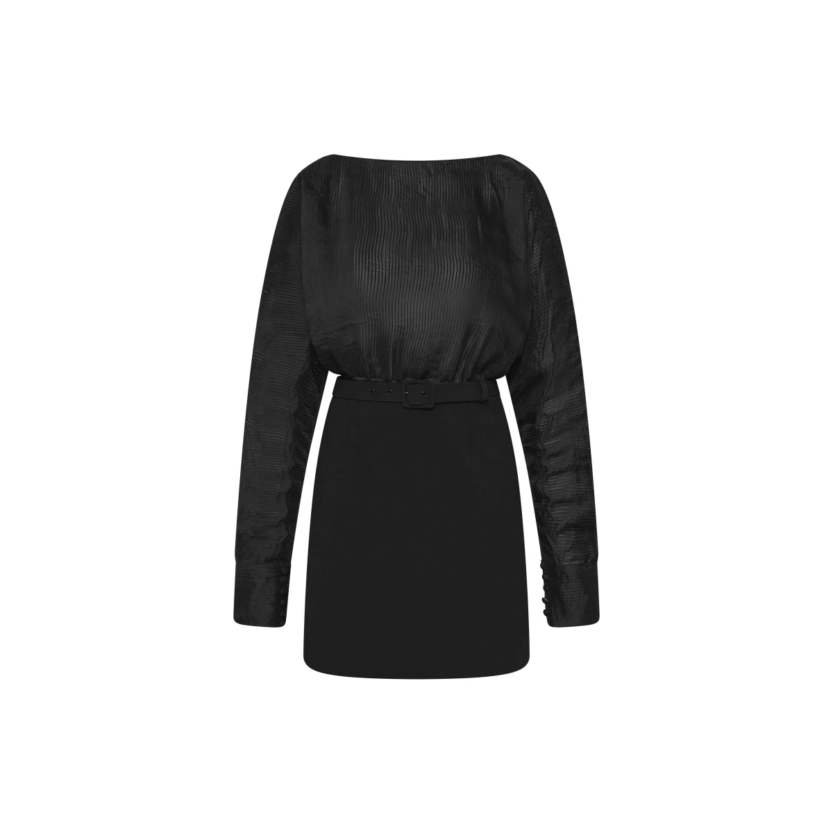Rebecca Vallance Black Dresses The Ursula Mini Dress in black redefines contemporary elegance. Its sheer