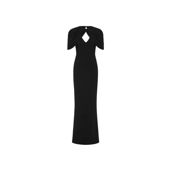 Rebecca Vallance Black Dresses The Cameron Gown in black epitomises timeless elegance. Tailored from bonded crepe