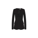 Rebecca Vallance Black Tops The Bethany Top in black is a modern styling essential designed to elevate any look. Tailored from bonded crepe