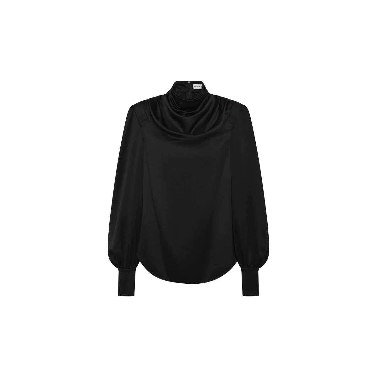 Rebecca Vallance Black Tops The Raven Long Sleeve Top in black is an ideal choice to elevate your styling. It features a high cowl neckline and relaxed-fit silhouette