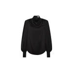Rebecca Vallance Black Tops The Raven Long Sleeve Top in black is an ideal choice to elevate your styling. It features a high cowl neckline and relaxed-fit silhouette