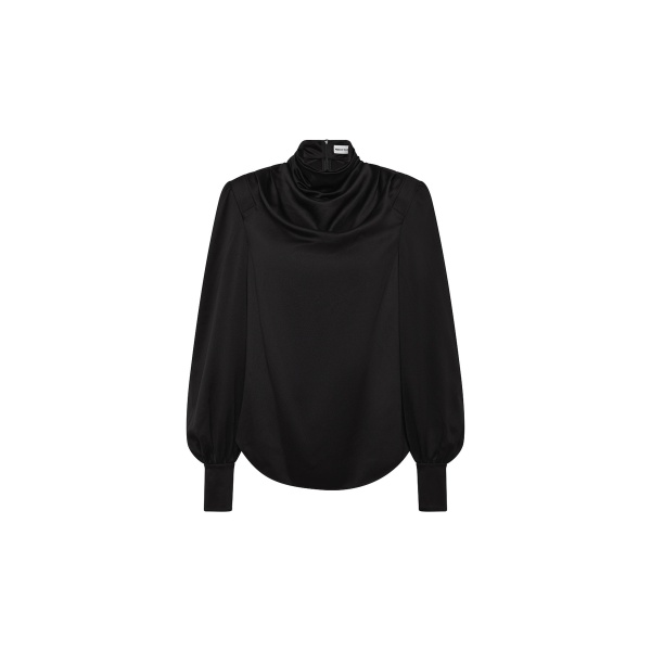 Rebecca Vallance Black Tops The Raven Long Sleeve Top in black is an ideal choice to elevate your styling. It features a high cowl neckline and relaxed-fit silhouette
