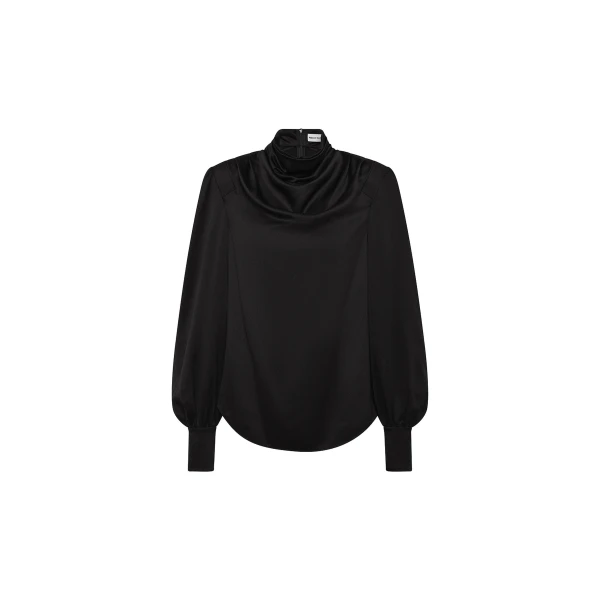 Rebecca Vallance Black Tops The Raven Long Sleeve Top in black is an ideal choice to elevate your styling. It features a high cowl neckline and relaxed-fit silhouette
