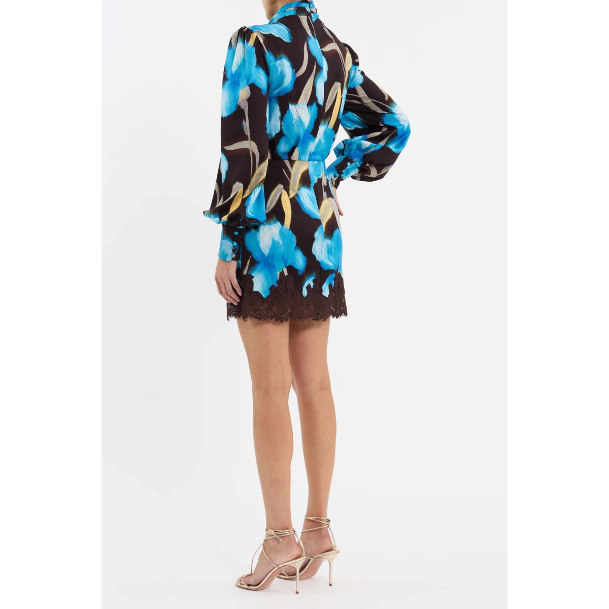 secured with an invisible zip fastening at the back. Lined
