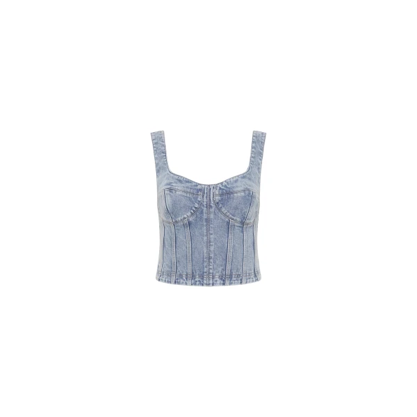Rebecca Vallance Blue Tops The Emika Top is a versatile wardrobe staple