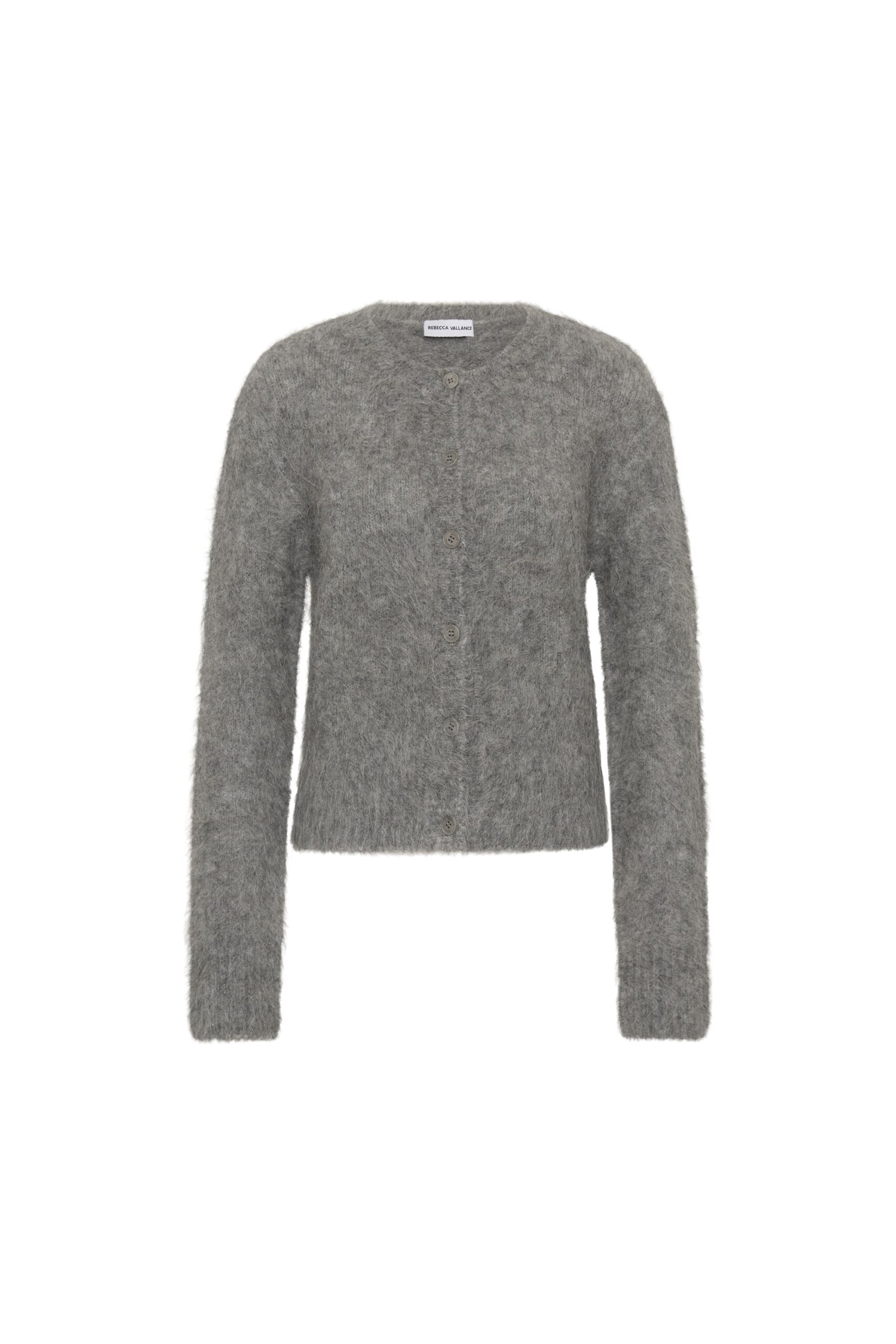 Rebecca Vallance Gray Knitwear The Oakley Cardigan in grey reimagines everyday comfort with elevated style. Tailored from alpaca