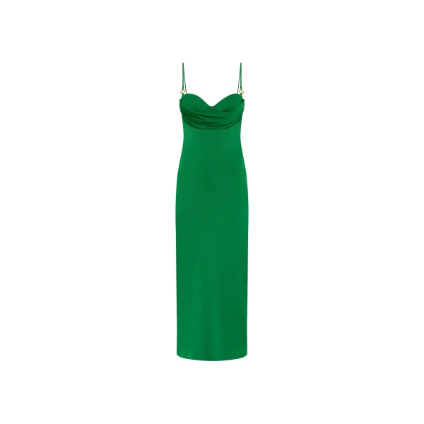 Rebecca Vallance Green Dresses The Erin Midi Dress is captivating in emerald