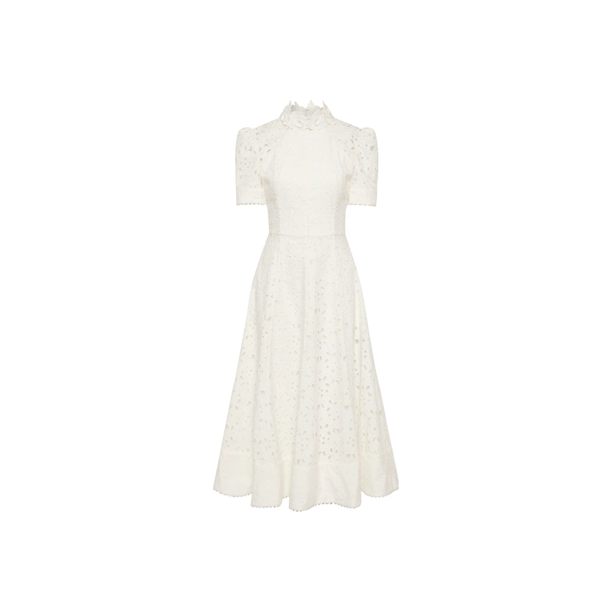 Rebecca Vallance Ivory Dresses The Kitsu Short Sleeve Midi Dress is eye-catching in ivory