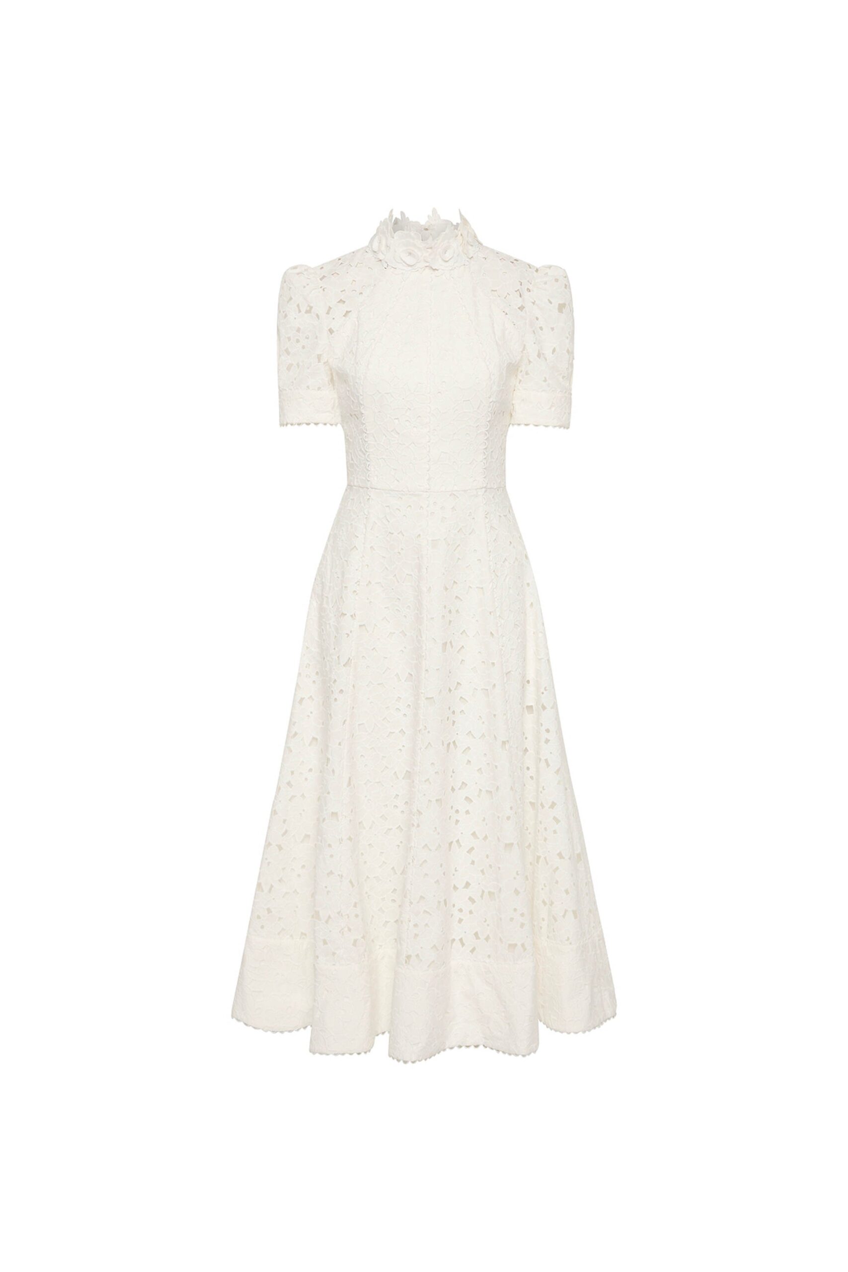 Rebecca Vallance Ivory Dresses The Kitsu Short Sleeve Midi Dress is eye-catching in ivory