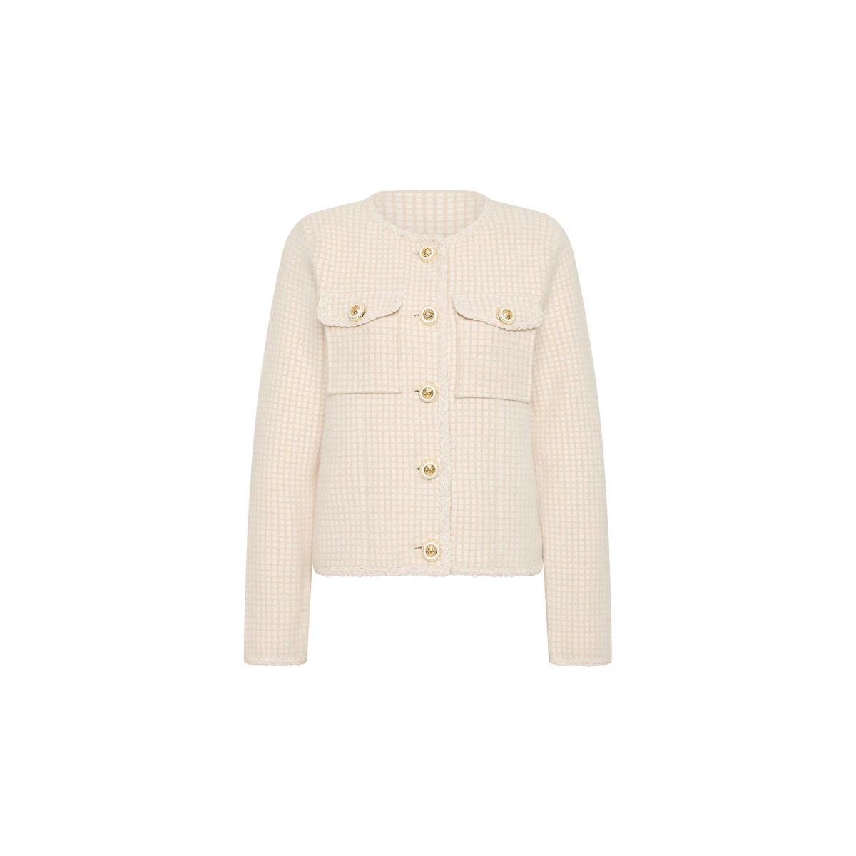 Rebecca Vallance Ivory Jackets The Robin Jacket in cream exudes effortless sophistication. Designed with a semi-fitted silhouette