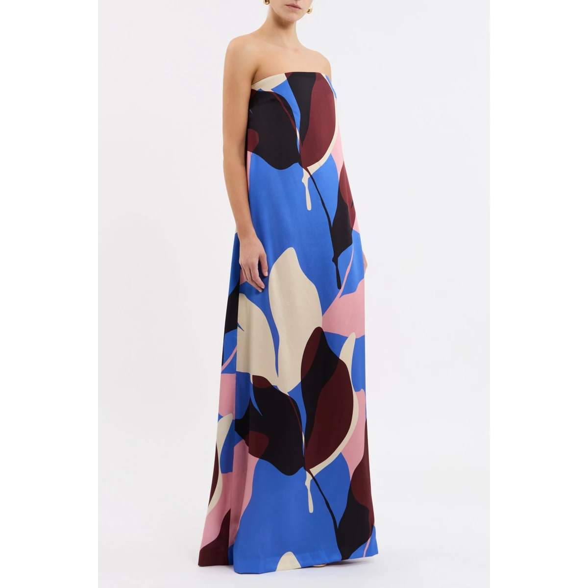 the slip silhouette offers a flattering fit