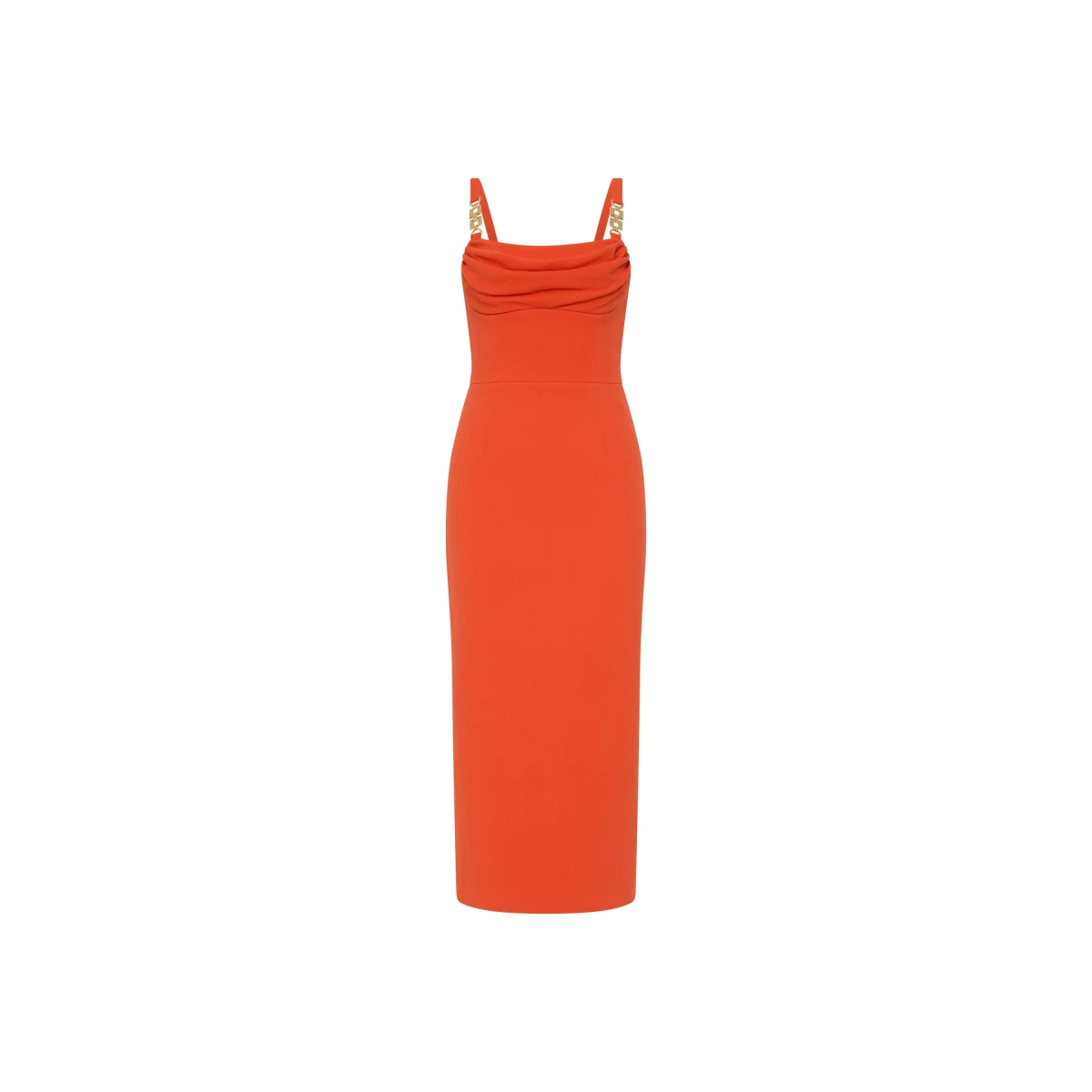 Rebecca Vallance Orange Dresses The Empress Midi Dress is striking in orange