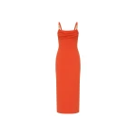 Rebecca Vallance Orange Dresses The Empress Midi Dress is striking in orange