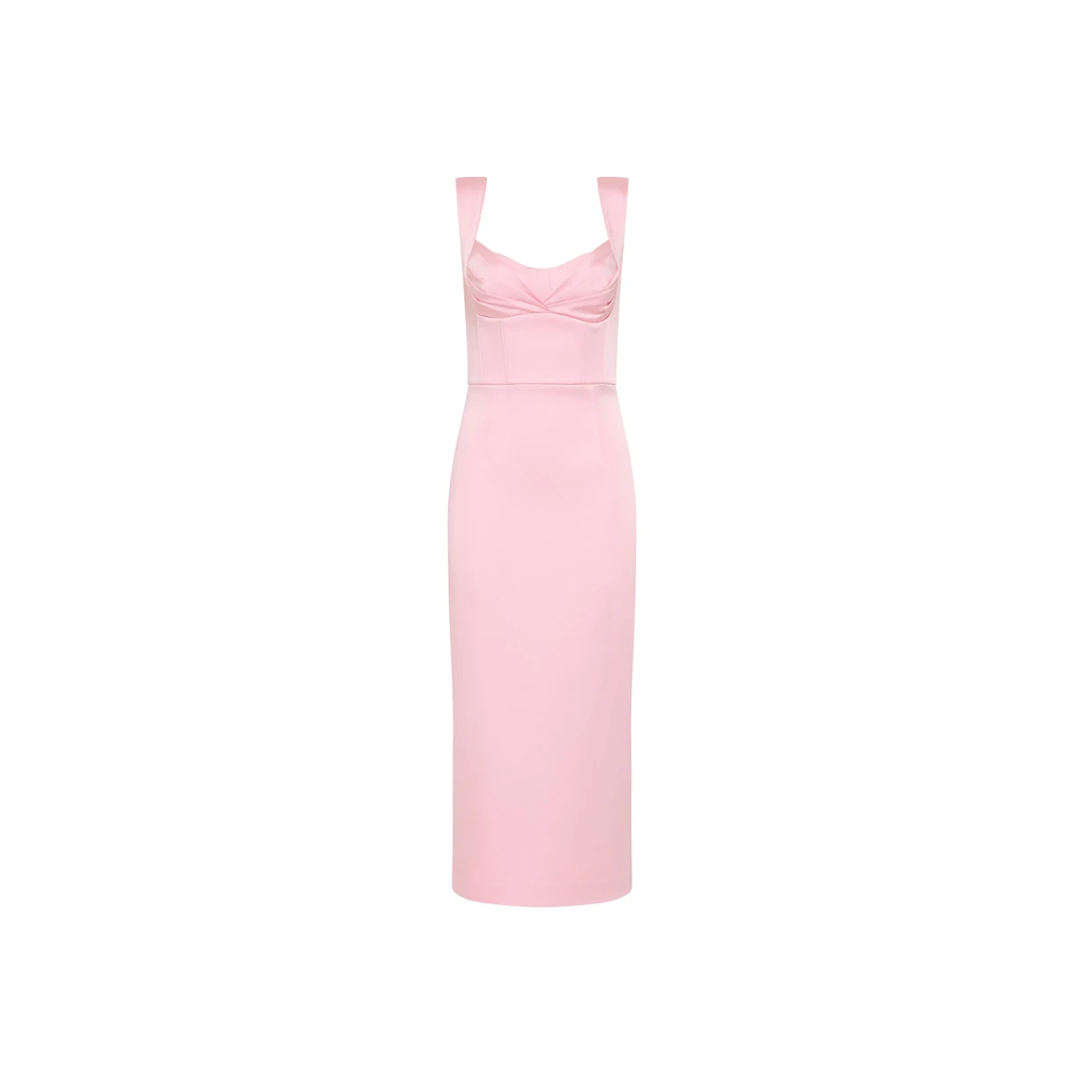 Rebecca Vallance Pink Dresses The Aymee Midi Dress in soft pink radiates feminine elegance