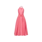 Rebecca Vallance Maple Halter Midi Dress Rebecca Vallance Pink Dresses The Maple Halter Midi Dress radiates playful elegance in a captivating pink hue. Crafted from taffeta