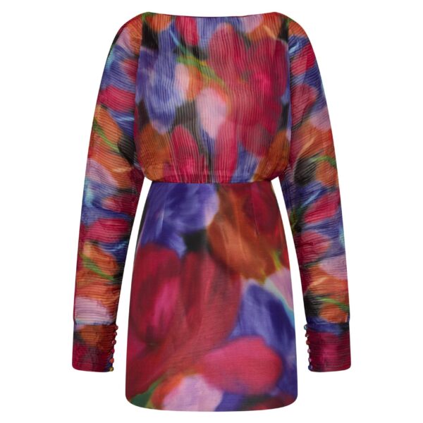 Rebecca Vallance Pink Dresses The Cabaret Roses Mini Dress stuns with its playful floral print. Its sheer