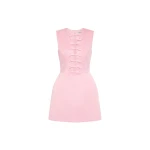 Rebecca Vallance Pink Dresses The Aymee Mini Dress exudes elegance and refinement in a soft pink hue