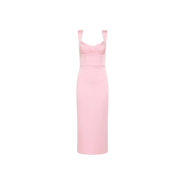Rebecca Vallance Pink Dresses The Aymee Midi Dress in soft pink radiates feminine elegance
