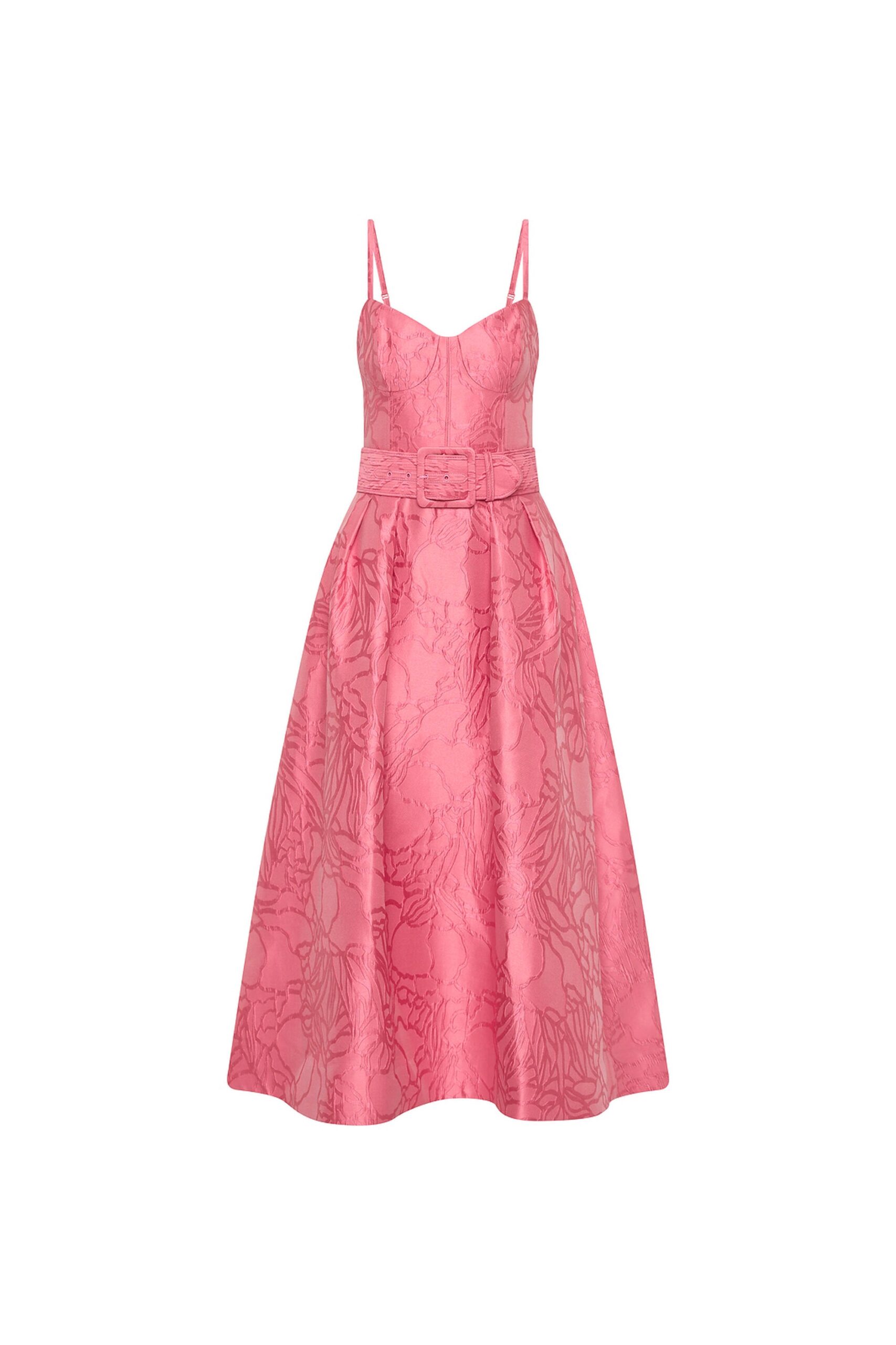 Rebecca Vallance Pink Dresses The Petra Midi Dress is effortlessly chic in pink