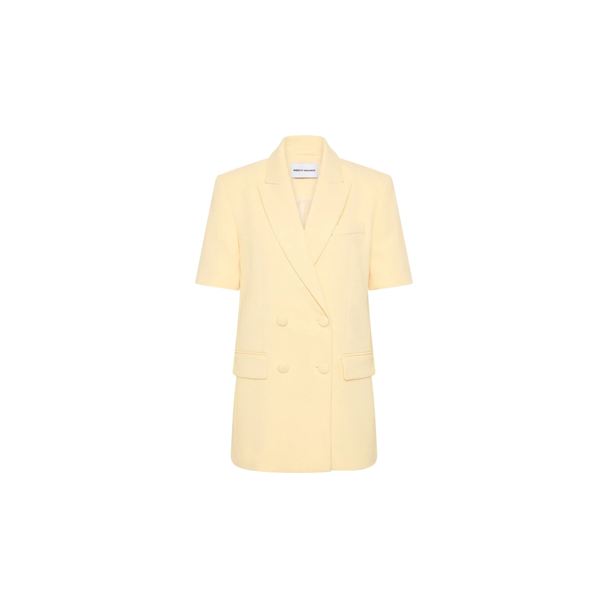 Rebecca Vallance Yellow Jackets The Rowan Blazer seamlessly harmonises timeless sophistication and modern style in a soft butter-yellow hue. Its oversized boxy silhouette and single-breasted design shape a flattering fit