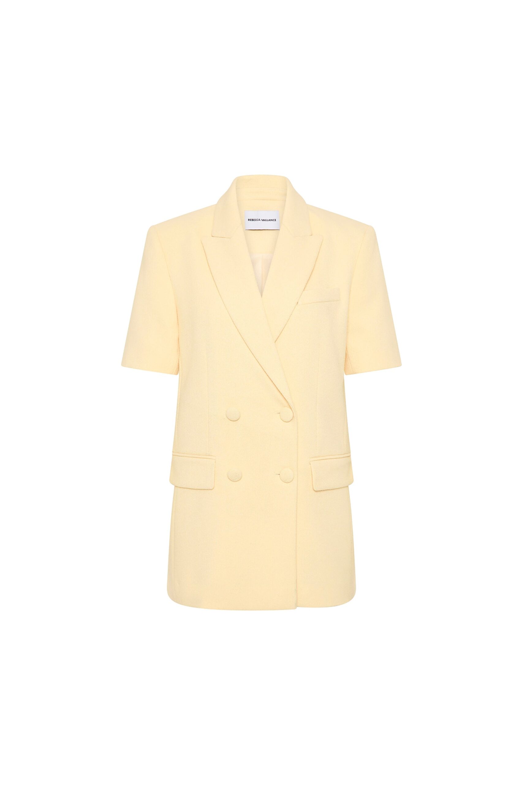 Rebecca Vallance Yellow Jackets The Rowan Blazer seamlessly harmonises timeless sophistication and modern style in a soft butter-yellow hue. Its oversized boxy silhouette and single-breasted design shape a flattering fit