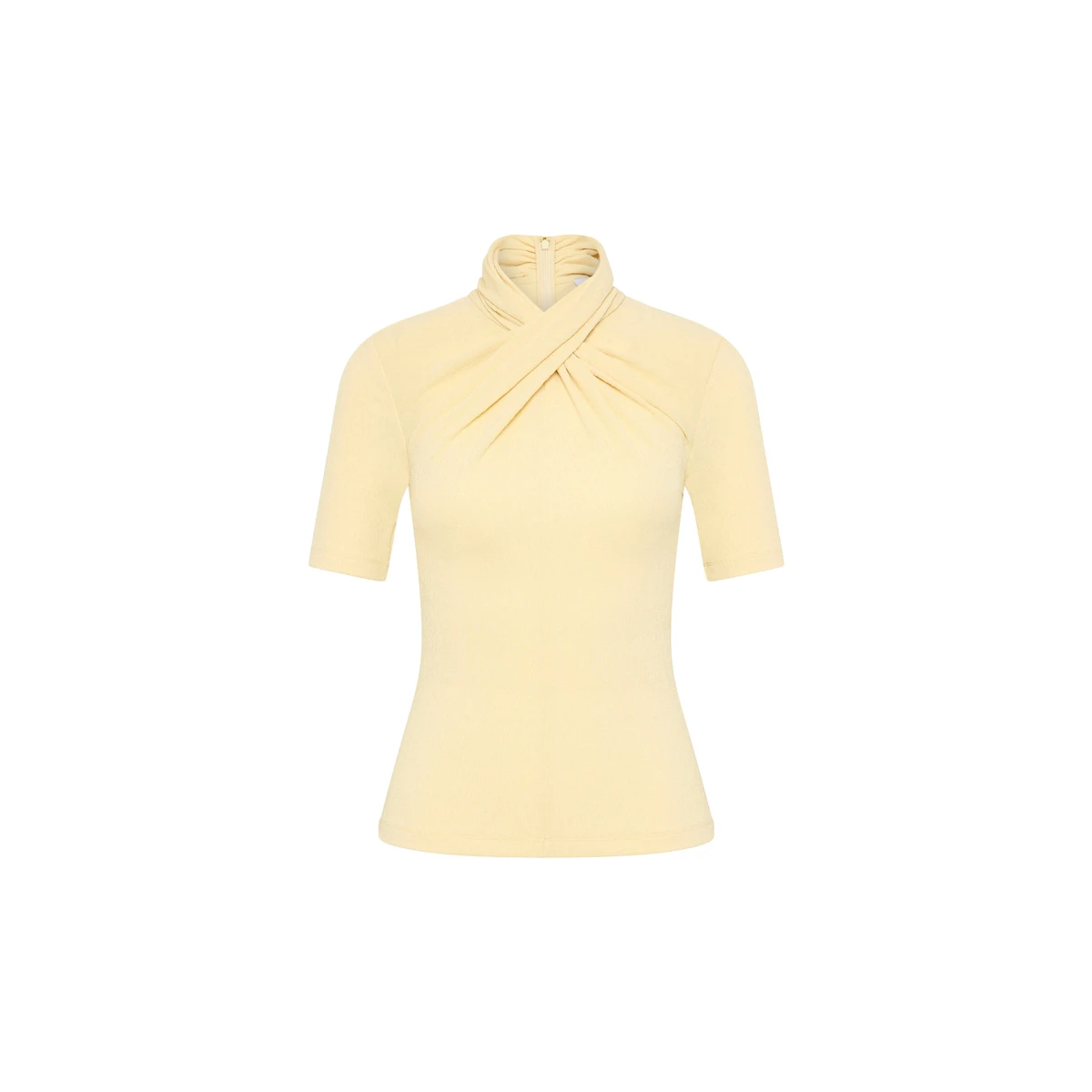 Rebecca Vallance Yellow Tops The Arial Short Sleeve Top in a playful butter-yellow hue infuses sophistication and comfort. Tailored from a premium textured jersey