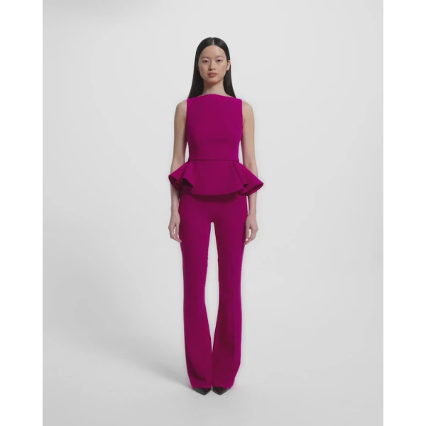 Alexa Trousers In Fuchsia by Safiyaa ‚Äì luxury pants in Pink available at Coveti