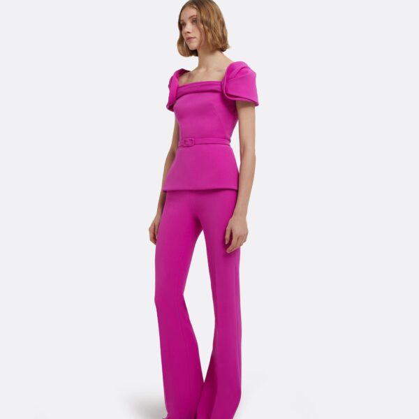 Alexa Trousers In Pompeii by Safiyaa ‚Äì luxury pants in Pink available at Coveti