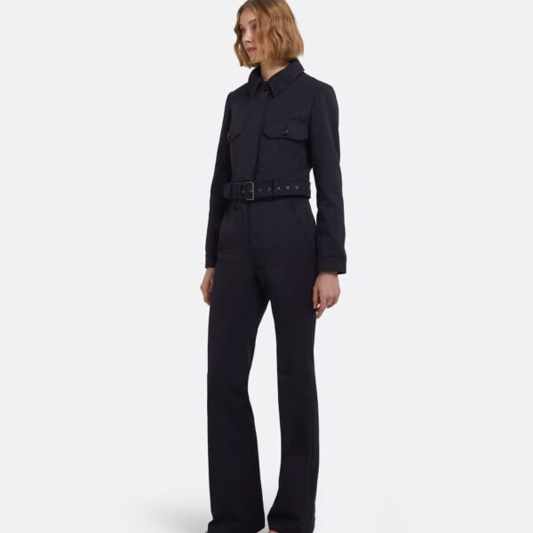 Alexis Trousers In Midnight Navy by Safiyaa ‚Äì luxury pants in Blue available at Coveti