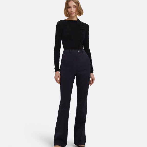 Alexis Trousers In Midnight Navy by Safiyaa ‚Äì luxury pants in Blue available at Coveti