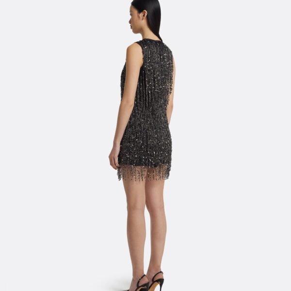 Amal Short Dress In Black With Gunmetal by Safiyaa ‚Äì luxury dresses in Black available at Coveti