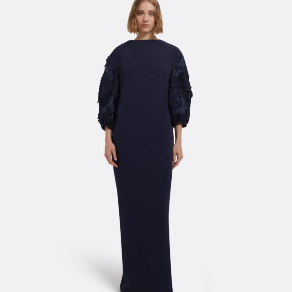 Amiren Long Dress In Navy On Maritime by Safiyaa ‚Äì luxury dresses in Blue available at Coveti