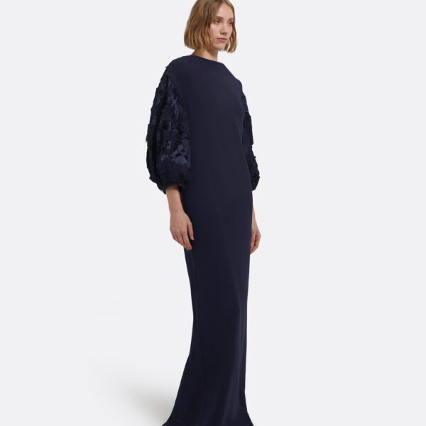 Amiren Long Dress In Navy On Maritime by Safiyaa ‚Äì luxury dresses in Blue available at Coveti