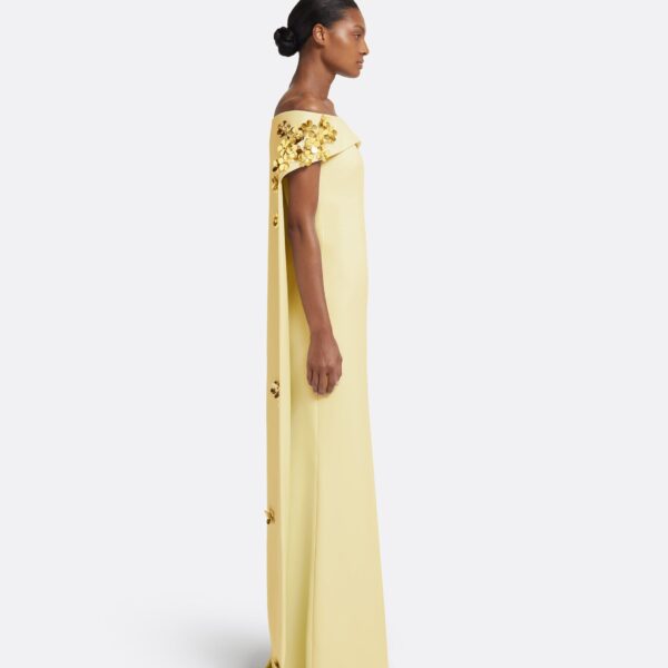 Arabella Harness With Soshin Dress In Pale Yellow by Safiyaa ‚Äì luxury dresses in Yellow available at Coveti