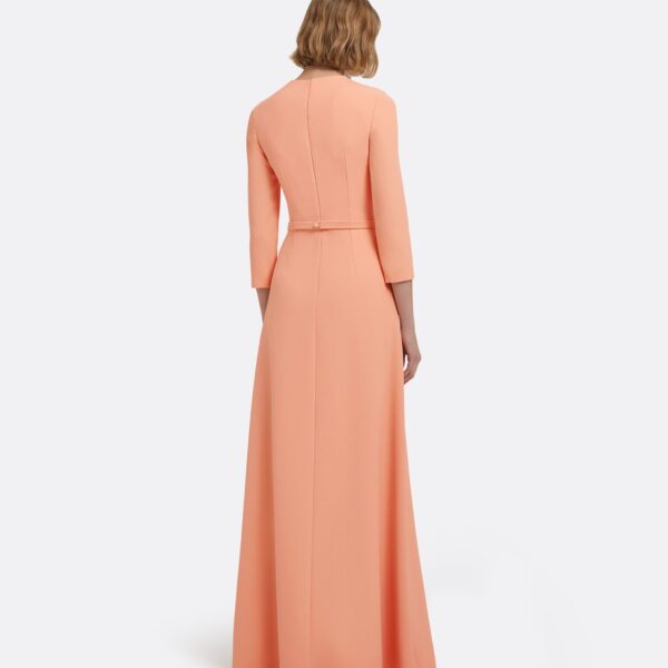 Aspen Long Dress In Apricot With Gunmetal Embellishment by Safiyaa ‚Äì luxury dresses in Orange available at Coveti