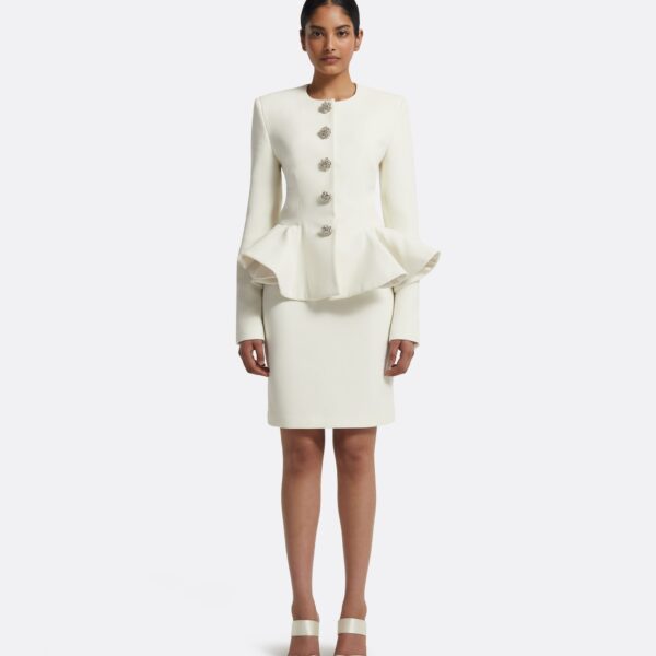 Ayaka Skirt In Ivory by Safiyaa ‚Äì luxury skirts in Ivory available at Coveti