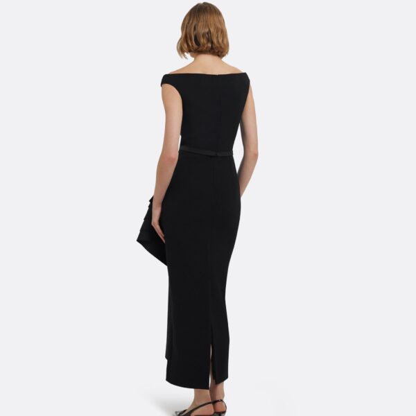 Bree Midi Dress In Black by Safiyaa ‚Äì luxury dresses in Black available at Coveti