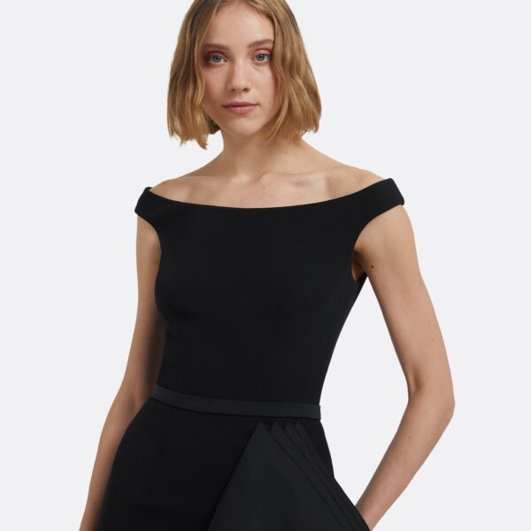 Bree Midi Dress In Black by Safiyaa ‚Äì luxury dresses in Black available at Coveti