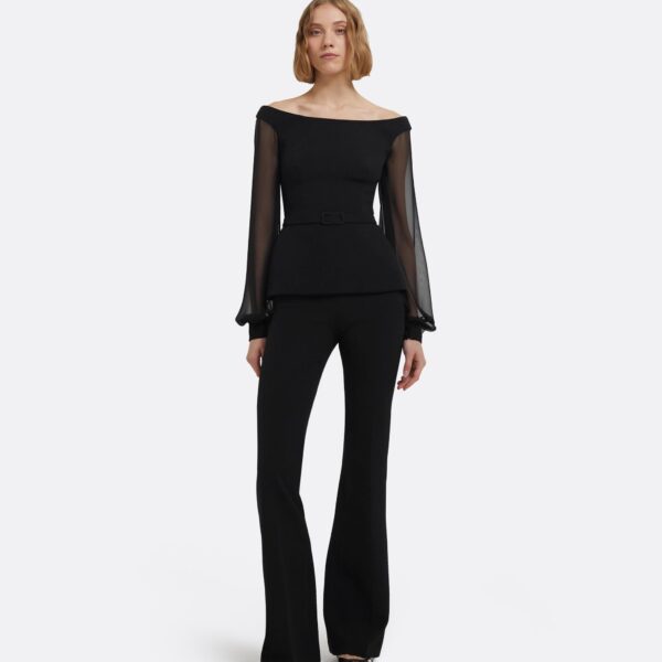 Breena Top In Black by Safiyaa ‚Äì luxury tops in Black available at Coveti