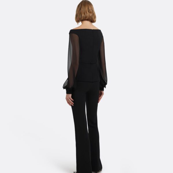 Breena Top In Black by Safiyaa ‚Äì luxury tops in Black available at Coveti