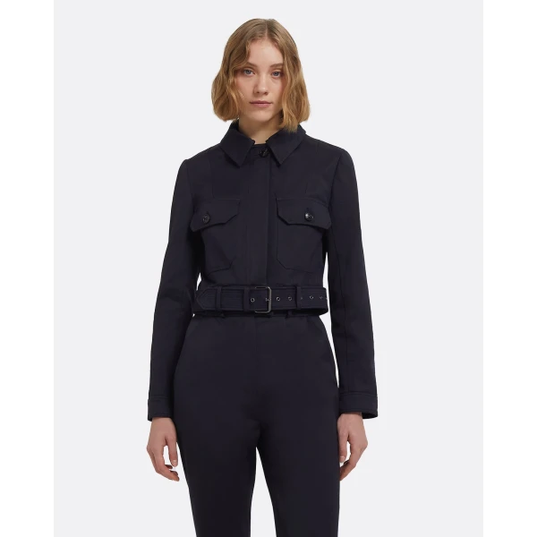 Chelsea Jacket In Midnight Navy by Safiyaa ‚Äì luxury jackets in Blue available at Coveti