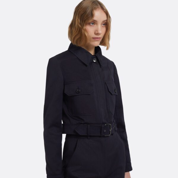 Chelsea Jacket In Midnight Navy by Safiyaa ‚Äì luxury jackets in Blue available at Coveti