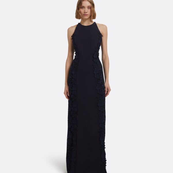 Dakota Long Dress In Midnight Navy by Safiyaa ‚Äì luxury dresses in Blue available at Coveti