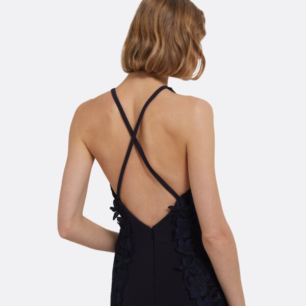 Dakota Long Dress In Midnight Navy by Safiyaa ‚Äì luxury dresses in Blue available at Coveti