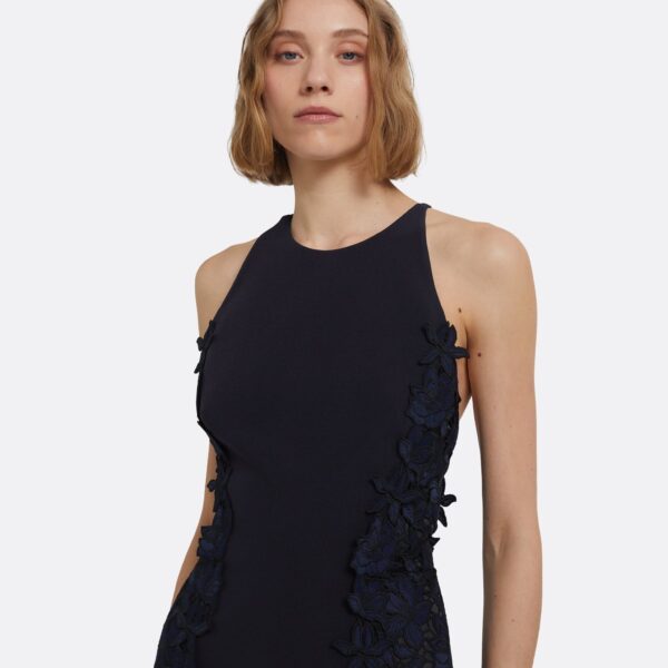 Dakota Long Dress In Midnight Navy by Safiyaa ‚Äì luxury dresses in Blue available at Coveti