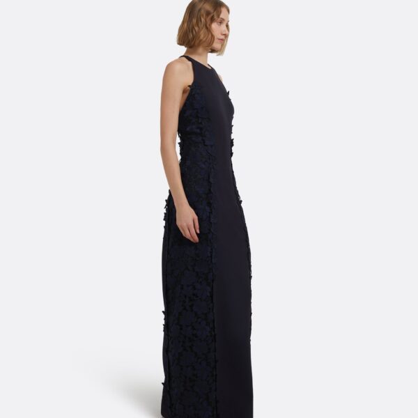 Dakota Long Dress In Midnight Navy by Safiyaa ‚Äì luxury dresses in Blue available at Coveti