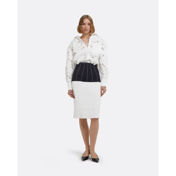Safiyaa Gemma Skirt In Midnight Navy And Ivory, view 2