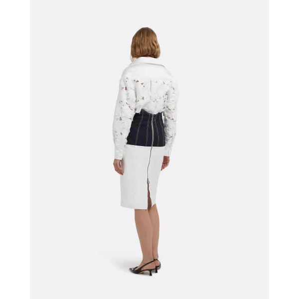 Safiyaa Gemma Skirt In Midnight Navy And Ivory, view 3