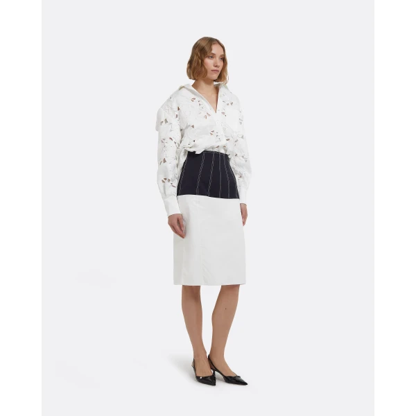 Safiyaa Gemma Skirt In Midnight Navy And Ivory, view 6