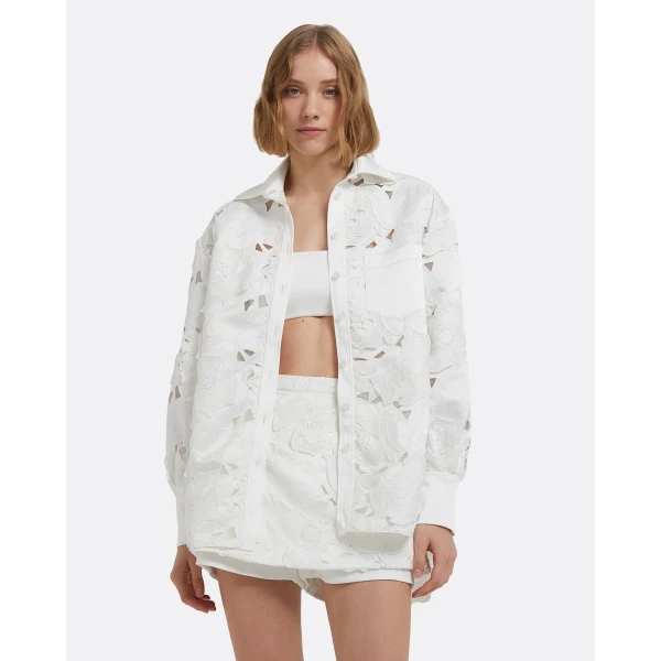 Gia Top In Ivory by Safiyaa ‚Äì luxury tops in Ivory available at Coveti
